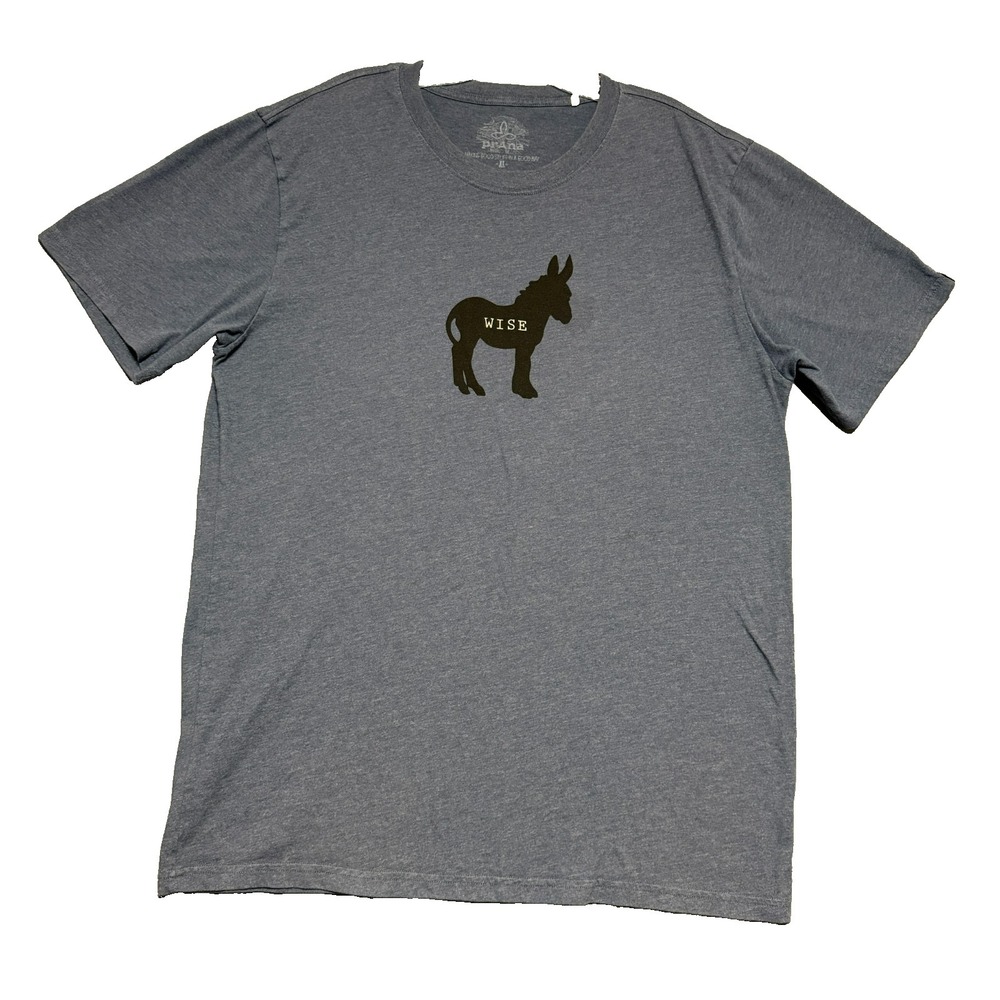 Prana Wise Donkey T-Shirt Mens XL Gorpcore Hiking Outdoor Novelty Granola Boy - Picture 1 of 9